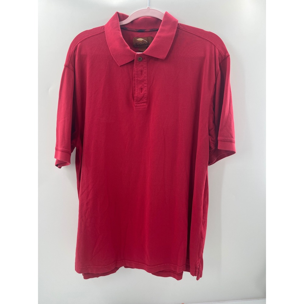 Bob Timberlake Mens Red Short Sleeve Piqué‎ Polo Shirt Large Classic Fit